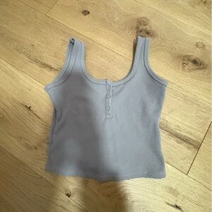 Gilly Hicks Light Gray Ribbed Crop Top